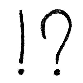 warning error Hand drawn exclamation mark and question mark clipart Single element for design vector