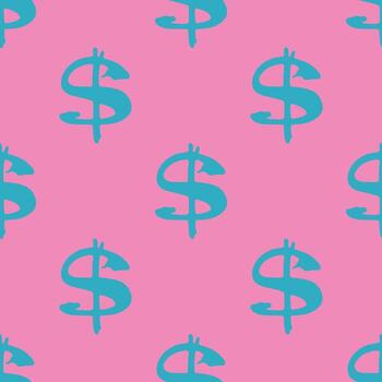 template new sketch Seamless pattern with dollar currency symbol for decorative print, wrapping paper, greeting cards, wallpaper and fabric vector