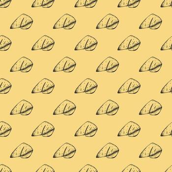 template new sketch Seamless pattern with fortune cookies for decorative print, wrapping paper, greeting cards, wallpaper and fabric vector