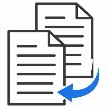 duplicar contenido icono concepto en azul color icono vector