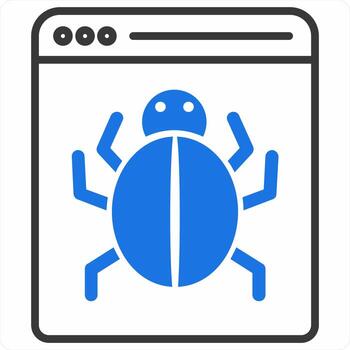 Bug Fixing icon concept in blue color icon vector