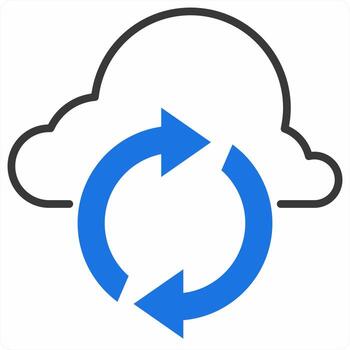 Cloud Update icon concept in blue color icon vector