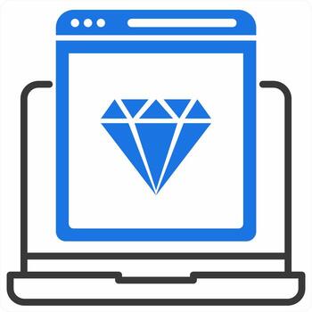 Clean Code icon concept in blue color icon vector