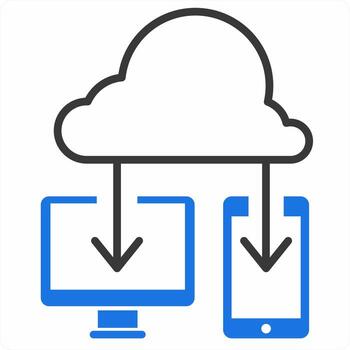 Cloud Connection icon concept in blue color icon vector
