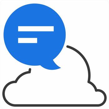 nube conversacion icono concepto en azul color icono vector