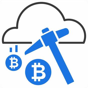 Cloud Mining icon concept in blue color icon vector