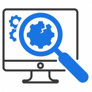 configuración vulnerabilidad icono concepto en azul color vector