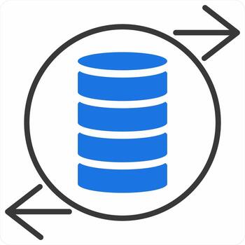 Data Interchange icon concept in blue color icon vector