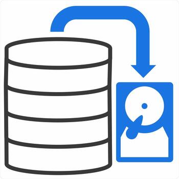 Database icon concept in blue color icon vector