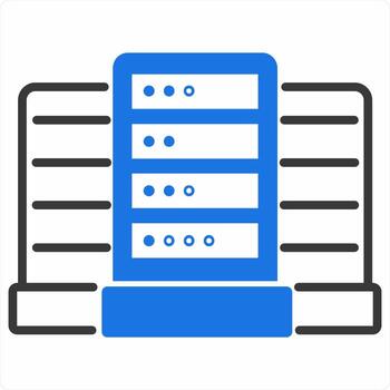Database Server icon concept in blue color icon vector