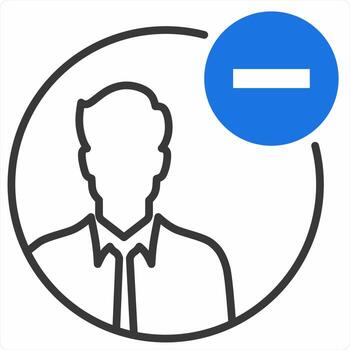 Delete User concept in blue color icon vector