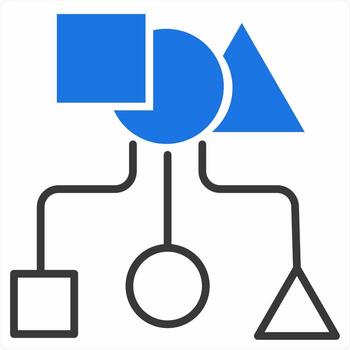Database Classification icon concept in blue color icon vector