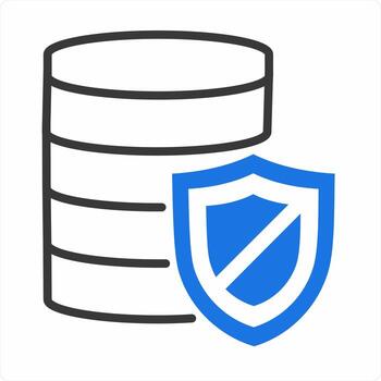 Database Protection icon in blue color icon vector