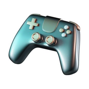 flutuando cerceta jogos controlador ouro botões 3d ícone ilustração png