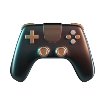 främre se trösta spel kontrollant mörk färger 3d ikon illustration png