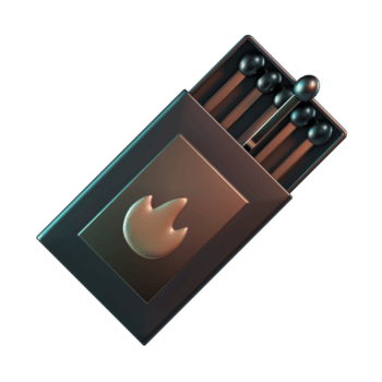 Tilted View Partially Open Matchbox Container 3D Icon png