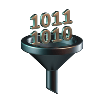 entonnoir tri un zéro binaire code 3d icône png