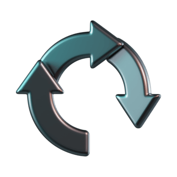 recarregar refrescar ciclo cromada Setas; flechas 3d ícone png