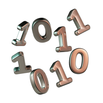 brilhante 1 zero binário segurança código 3d ícone png