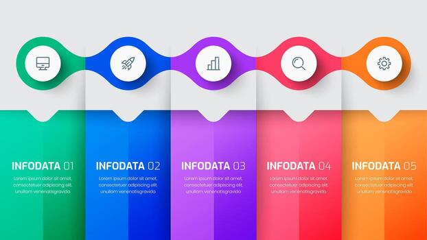 Infographic Template with Circle Labels, Icons and 5 Options. Suitable for Presentation vector