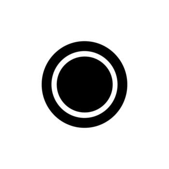 Simple black circle with white outline floats on a white surface, creating a clean and minimalist symbol, perfect for a modern aesthetic. vector