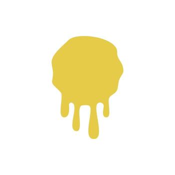 Yellow blob drips down on a white surface, creating a playful and modern aesthetic with its simple shape and vibrant color, suggesting a sense of fun and creativity. vector
