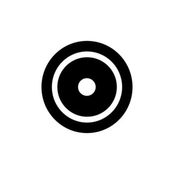 Simple target symbol in black and white representing precision and focus for various applications such as marketing and game development, with a clean aesthetic. vector