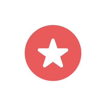 blanco estrella brilla brillantemente dentro un rojo círculo, simbolizando logro y positivo realimentación en un limpio, minimalista fondo, creando un sentido de sencillo excelencia. vector