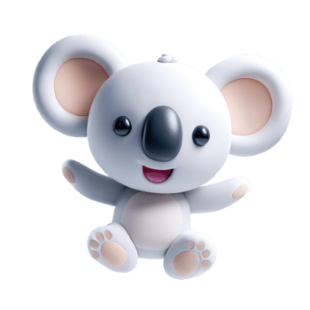 linda coala descansando en árbol rama 3d hacer objeto en transparente antecedentes png