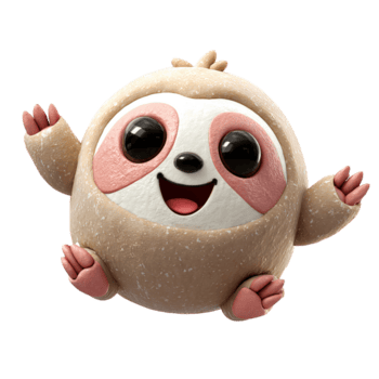 lat lättja hängande träd söt söt 3d framställa objekt på transparent bakgrund png