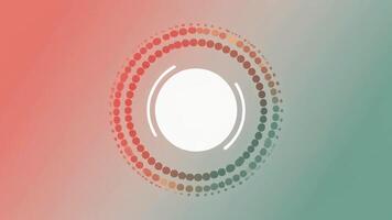 abstrakt cirkel mönster roterar på lutning korall och kricka bakgrund, skapande en modern och lugnande visuell effekt. video