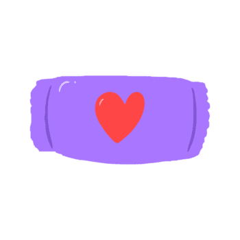 Simple Purple Candy Bar Wrapper with Red Heart png