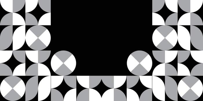 Geometric Quad Tile Frame in Grayscale and Black vector