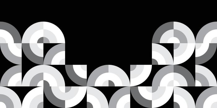 Monochrome Arc Pattern Frame with Open Center vector