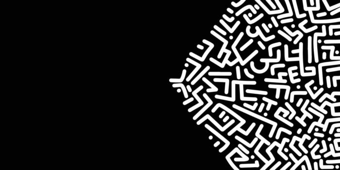 Derecha lado resumen laberíntico semicírculo diseño vector