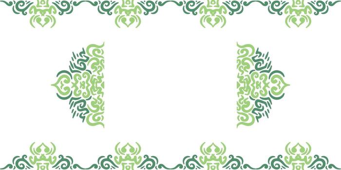 Simple Green Scroll Border with Symmetrical Side Panels vector