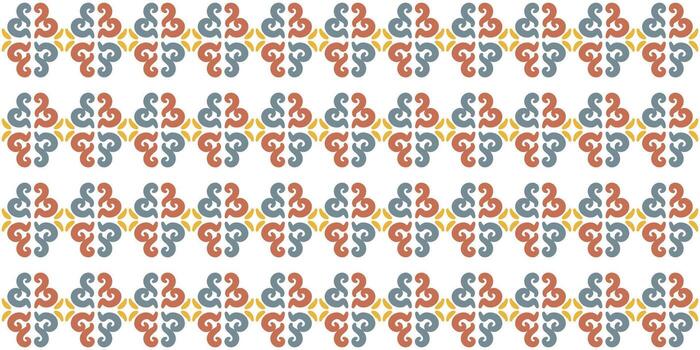 Repeating Colorful Folk Scroll Pattern Tile Background vector