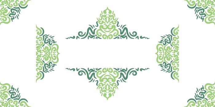 Symmetrical Green Scrollwork Corner and Side Frame vector