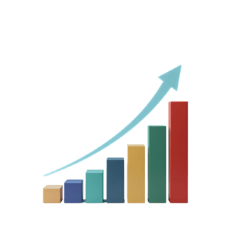 Understanding growth chart with arrow pointing up for business success and financial performance analysis transparent background png