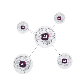 artificiale intelligenza neurale Rete concetto con collegato mente per macchina apprendimento design trasparente sfondo png