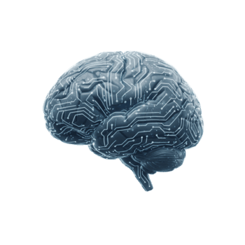 Artificial intelligence brain concept digital brain technology neural network deep learning future tech on transparent background png