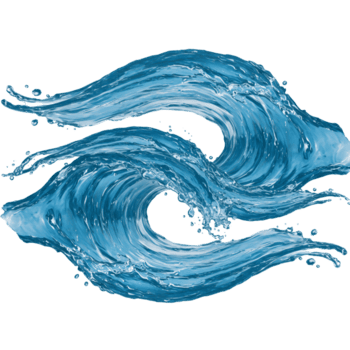 Isolated blue water waves motion graphic element for design projects and creative compositions use case on transparent background png