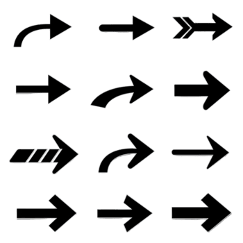 collezione di freccia grafico design elementi per navigazione ui UX sito web e presentazione uso simbolo impostato su trasparente sfondo png