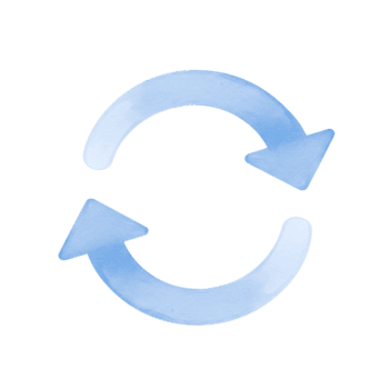 Aktualisierung Symbol Zyklus Pfeil neu laden synchronisieren aktualisieren Symbol Schleife wiederholen Prozess Zeichen Blau Gradient Illustration auf transparent Hintergrund png