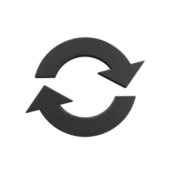 rafraîchir icône recharger symbole synchroniser signe mise à jour illustration cycle processus La Flèche boucle circulaire 3d sur transparent Contexte png