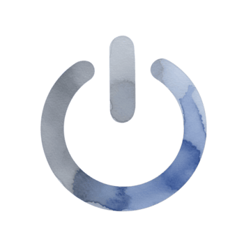 acuarela poder botón icono ilustración para web diseño y móvil aplicación interfaz elemento Arte en transparente antecedentes png