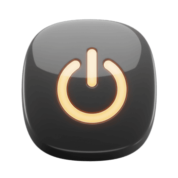 poder botón icono ilustración, lustroso poder símbolo para sitio web y móvil aplicación diseño elemento en transparente antecedentes png