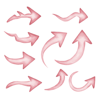 Rosa Setas; flechas definir, direção ponteiros, gráfico Projeto elementos, navegação sinais, ui projeto, ux ativos em transparente fundo png