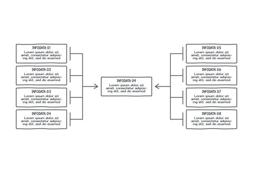 Doodle concept for infographic with 8 steps, options, parts or processes. Business data visualization. vector