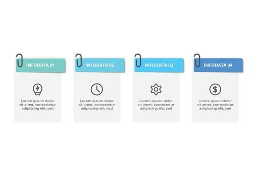 Workflow infographic with 4 steps. Business data visualization. vector